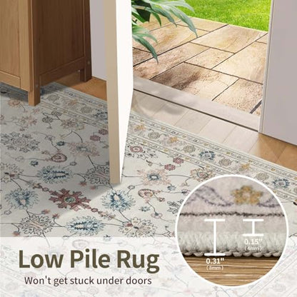 3x5 Entryway Rug,Grey Washable Area Rug | Soft,Machine Washable & Non Slip,Low Pile,Ideal for Girls Room, Nursery,Kids Room - color: Grey, size: 3' x 5' (Rectangular)