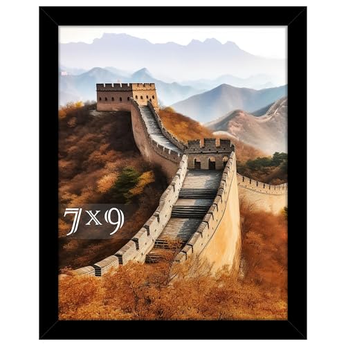 7x9 Picture Frame, Photo Frame for Wall Mounting Display, Black | Fits 7x9 Photos and Artwork, Clear Shatterproof Cover, Horizontal or Vertical Wall Mount, Gallery Wall, 1 Pack - color: Black, size: 7x9