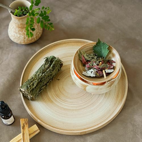Ceramic Tealight Wax Melt Warmer & Essential Oil Burner, Aromatherapy Tealight Diffuser for Wax Melts, Oils & Dried Botanicals, Japandi Home Fragrance Decor for Bedroom, Burner Only(3pcs)