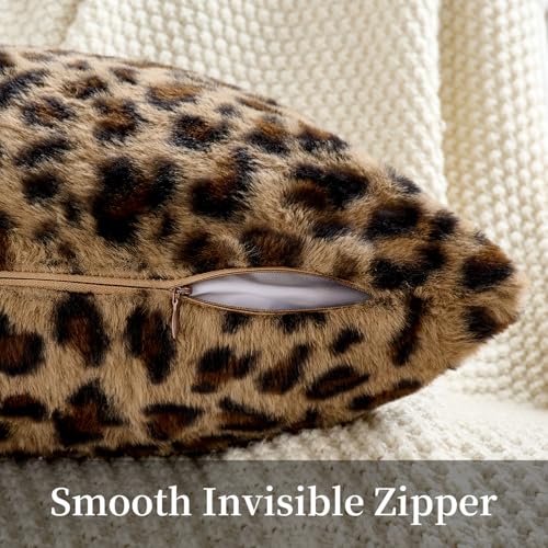 GALMAXS7 Cheetah Pillow Covers Leopard Throw Pillow Covers Set of 2, 12x20 | Faux Fur Throw Pillow Covers Leopard Couch Pillow Covers Fluffy Soft Decorative for Home Living Room Bedroom - size: 20" x 12" (Pack of 2)