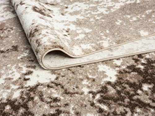 Keen Home Design Runner Rugs - 32"x91" Non-Shedding, Thick Pile Abstract Rugs for Kitchen, Living Room, Bedroom, Dining Room, Entryway - Size: 2'8" x 7'7", Skies Beige - color: Skies Beige, size: 2'8" x 7'7" (Runner)