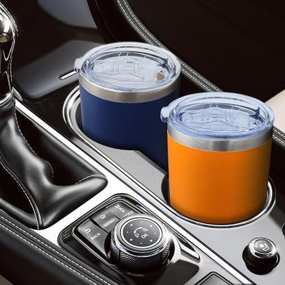 20oz Tumbler with Lid Stainless Steel Tumblers Insulated Mug Orange 12P - color: Orange