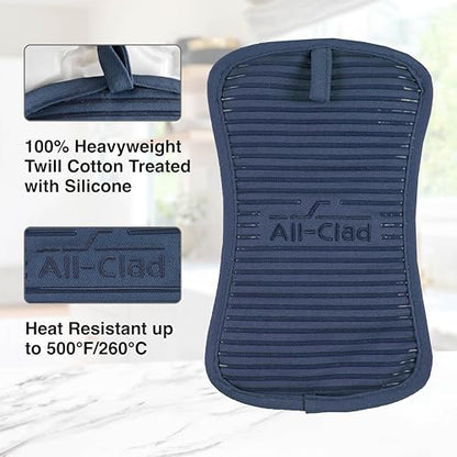All-Clad Premium Pot Holder & Hot Pad: Heat Resistant to 500 Degrees - 100% Cotton, 10"x6.25" Hot Pad for Kitchen and Barbeque, (1-Pack) - color: Indigo, size: 1 Pack
