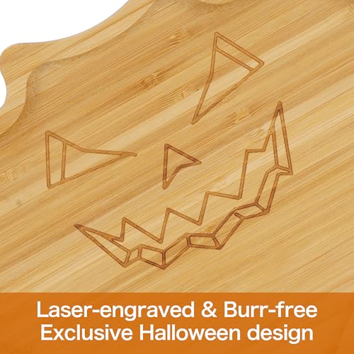 WILLKOMMEN Bat Shaped Charcuterie Board, Serving Platter, Bamboo Serving Tray 10" x 9" for Party Child Spooky Cheese Appetizer Board Serving Dishes Plate for Snacks, Candy, Cookies - color: Bat Shape