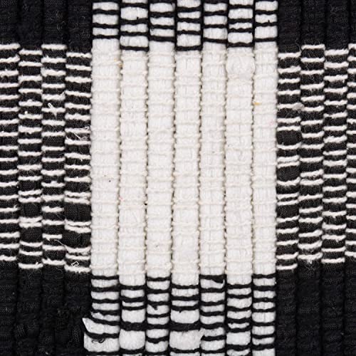 DII Buffalo Check Rug Collection, Hand Dyed Reversible Chindi Rug, 26x40, Black - color: Black, size: 2'2" x 3'4" (Rectangular)
