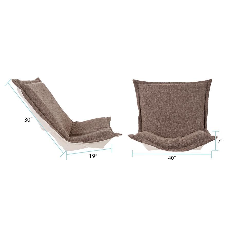 Howard Elliott Collection Scroll Puff Cushion – Luxury Removable Boucle Polyester Cushion, Hand Finished, Indoor Use, Fits Scroll Chair, Rocker & Ottoman, 19.3H x 15.7W x 2.8D in, Chocolate & Natural - color: Brown, size: 7"D x 40"W x 49"H