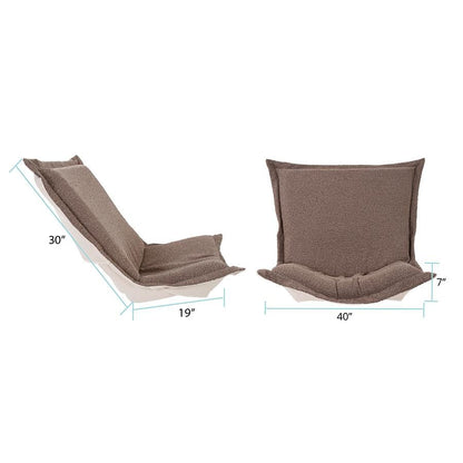 Howard Elliott Collection Scroll Puff Cushion – Luxury Removable Boucle Polyester Cushion, Hand Finished, Indoor Use, Fits Scroll Chair, Rocker & Ottoman, 19.3H x 15.7W x 2.8D in, Chocolate & Natural - color: Brown, size: 7"D x 40"W x 49"H