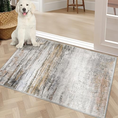 COMSLE Door Mat Soft Absorbent Indoor Front Entryway Rug Machine Washable Entrance Mats for Muddy Paws for Muddy Paws Non Slip Throw Rugs 20" x 32" Doormat for Inside Foyer Bedroom - Yellow - color: Sundown Yellow, size: 1'8" x 2'8" (Rectangular)
