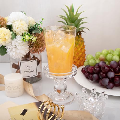 I00000 100 Pack 12 oz Gold Glitter Cups, Premium Clear Disposable Gold Cups | Gold Plastic Wine Glasses, Cocktail Glasses, Heavy Duty, Elegant Glitter Plastic Tumblers for Birthday, Wedding & Party - color: Glitter-12oz-100