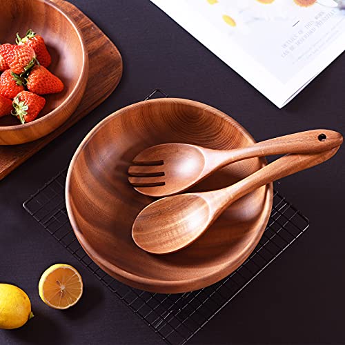 Wooden Spoons for Cooking,GUDAMAYE 10 PCS Wooden Kitchen Utensils Set,Wooden Cooking Utensils For Non-stick Pan,Teak Wood Utensils Set,Spurtles Kitchen Tools As Seen On Tv - size: 10 PCS