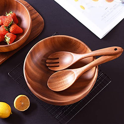 Wooden Spoons for Cooking,GUDAMAYE 10 PCS Wooden Kitchen Utensils Set,Wooden Cooking Utensils For Non-stick Pan,Teak Wood Utensils Set,Spurtles Kitchen Tools As Seen On Tv - size: 10 PCS