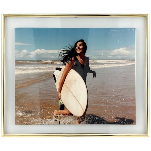 Wall Gold Floating Frame, 10"×12", Wall Mounting or Wall Leaning, For Photo 8x10, 7x9, 6x8, Classy for Living Room, Study, Bedroom - color: Gold, size: 10"×12"