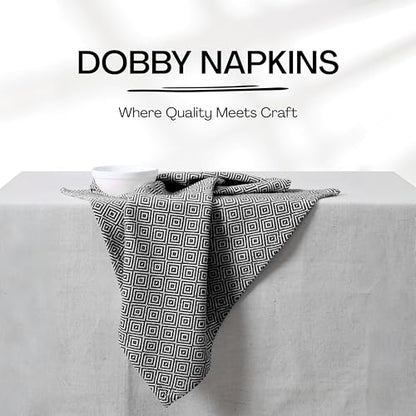 Black Cloth Napkins Set of 6, 16x16 Inch, Diamond Weave, 100% Cotton, Soft, Durable, Reusable Table Linen for Family Dinners, Halloween, Wedding, Events & Everyday Dining - color: Black, size: 16" x 16" (Set of 6)
