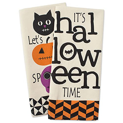 DII Halloween Kitchen Collection Printed Dishtowel Set, 18x28, Let's Get Spooky, 2 Piece - color: Let's Get Spooky