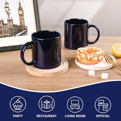 BYCNZB 22oz Super Large Ceramic Coffee Mugs Large Handles Set of 4 (Cobalto) - color: Cobalto