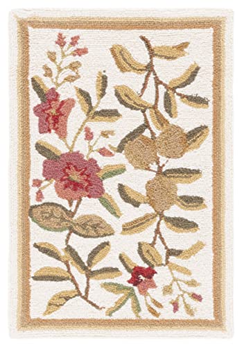 SAFAVIEH Chelsea Collection Accent Rug - 1'8" x 2'6", Ivory, Hand-Hooked French Country Wool, Ideal for High Traffic Areas in Entryway, Living Room, Bedroom (HK210A) - color: Ivory, size: 1'8" x 2'6" (Rectangular)