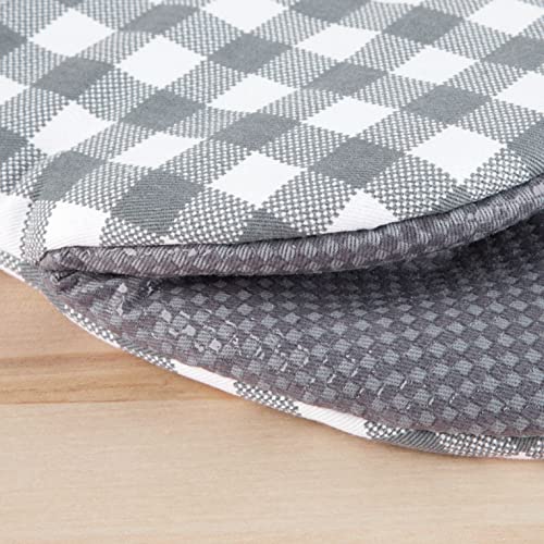 KitchenAid Gingham Mini Oven Mitt 2-Pack Set, Charcoal Grey, 5.5"x8" - color: Charcoal Grey