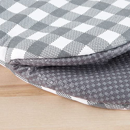 KitchenAid Gingham Mini Oven Mitt 2-Pack Set, Charcoal Grey, 5.5"x8" - color: Charcoal Grey