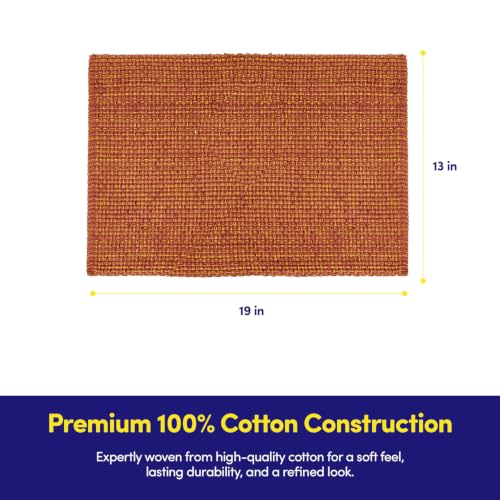 Sweet Home Collection 100% Cotton Placemats for Dining Room Rectangle Two Tone Woven Fabric 13" x 19" Soft Durable Table Mat Set, Set of 6, Rust - color: Rust, size: Rectangle 13" x 19"