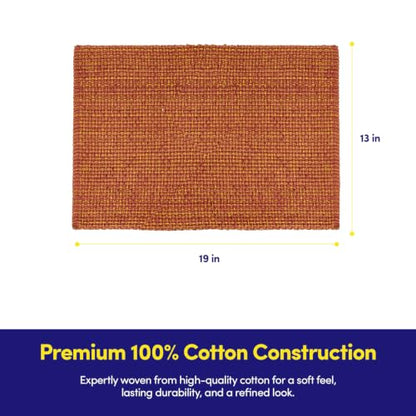 Sweet Home Collection 100% Cotton Placemats for Dining Room Rectangle Two Tone Woven Fabric 13" x 19" Soft Durable Table Mat Set, Set of 6, Rust - color: Rust, size: Rectangle 13" x 19"