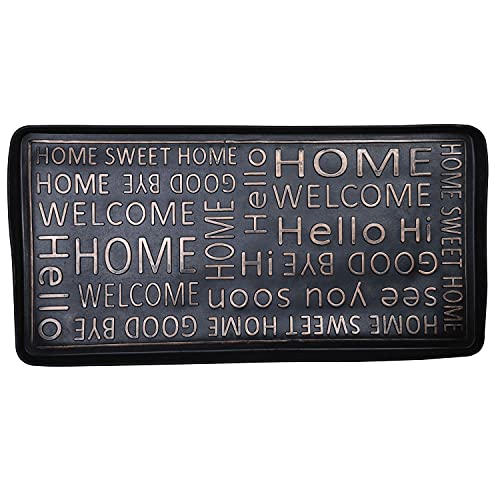 ART & ARTIFACT Rubber Boot Tray Wet Shoe Tray for Entryway Indoor Outdoor Snow Boot Mat Extra Large Shoe Tray 32" x 16", Black, Footprints & Paws