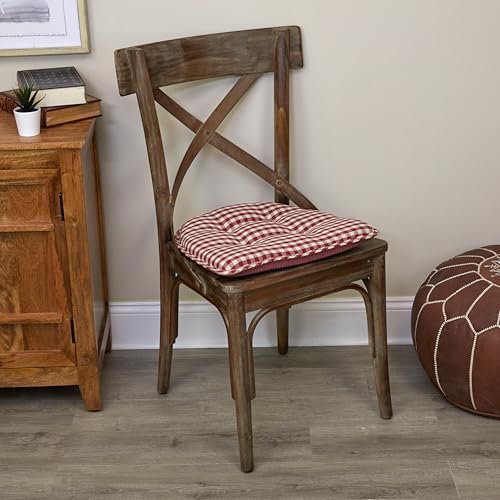 Klear Vu Omega Non-Slip Chair Cushions, Assembled in USA, U-Shaped Skid-Proof Seat Pads for Dining Room, Kitchen, Office, 15"x16" 4 Pack Gingham Red 4 Count - color: Gingham Red, size: 4 Pack