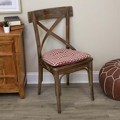 Klear Vu Omega Non-Slip Chair Cushions, Assembled in USA, U-Shaped Skid-Proof Seat Pads for Dining Room, Kitchen, Office, 15"x16" 4 Pack Gingham Red 4 Count - color: Gingham Red, size: 4 Pack