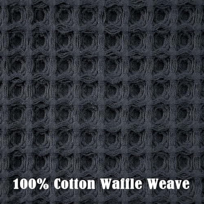 Jacquotha Waffle Hand Towels for Bathroom 2-Piece (Charcoal Blue) | Cotton Quick Dry Lint Free Face Towels 13” x 29” - color: Charcoal Blue