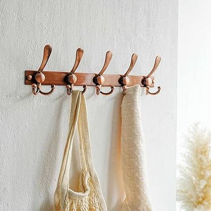 Coat Rack Wall Mount, Heavy Duty 12-Gauge Base vs Flimsy 1mm, Double-Thick Solid Anti-Snap Hooks, 16” Stud-Mount, Stainless Steel Hanger for Clothes Hat Entryway Closet Mudroom, Antique Copper - color: Antique Copper, size: L=17" (1pcs)
