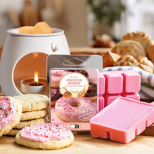 SALKING Bakery Scented Wax Melts, Plant Based Natural Wax Melts, Highly Scented Long Lasting Premium Soy Wax Cubes, Wax Melts Tarts, Colored Wax Melt, Wax Melts Gift Set - 8 Pack - color: Bakery
