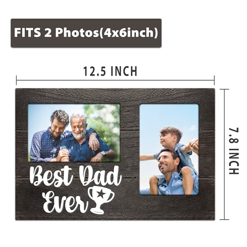 Gifts for Dad Christmas, Dad Gifts from Daughter Son 3D Photo Frame Hold 4x6 Inches Two Photos, Gift for Daddy Who Wants Nothing on Father's Day Birthday - color: dad
