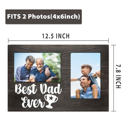 Gifts for Dad Christmas, Dad Gifts from Daughter Son 3D Photo Frame Hold 4x6 Inches Two Photos, Gift for Daddy Who Wants Nothing on Father's Day Birthday - color: dad