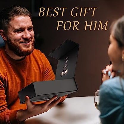 Whiskey Balls Reusable 55mm, Father's Day Bourbon Gifts for Men, Whiskey Ice Stones with Tongs, Anniversary Birthday Gifts for Dad Boyfriend Grandpa Him Husband from Wife 10pcs - color: Sliver - Round Balls