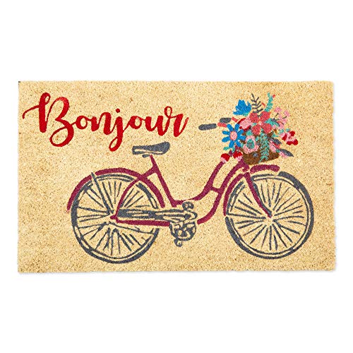 DII Natural Coir Doormat, Decorative Hello Mat, 17x29, Bonjour - color: Bonjour