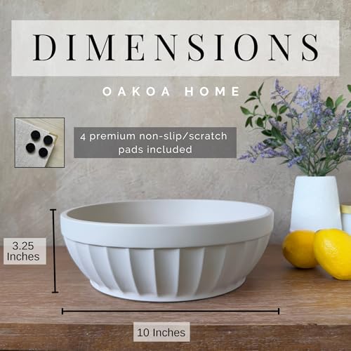 OAKOA Concrete Bowl - Cement Bowl for Coffee Table - Decorative Fruit Bowl | Key Bowl for Entryway Table - Organic Modern Home Decor - Purse Bowl - Stone Fruit Bowl - Centerpiece Bowl