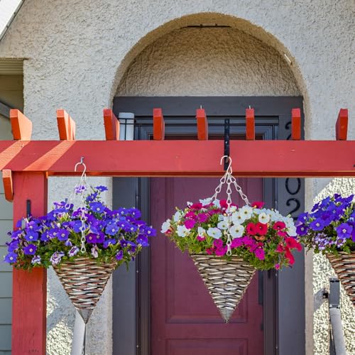 Hotop 8 Pcs Metal Hanging Chains with Ceiling Hooks, Garden Plant Hangers for Hanging Bird Feeders, Billboards, Chalkboards, Basket, Planters, Lanterns, Wind Chimes, Chain Hook DIY(16.38 Inch,White) - color: White, size: 16.38 Inch