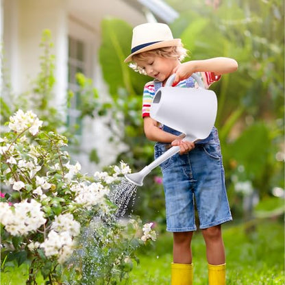 ZXJ Plant Watering Cans for Indoor and Outdoor Home Garden Plants - with Long Spout - White - 1/2 Gallon - color: White