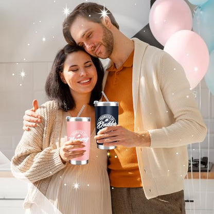 Pregnancy Gifts for New Parents, Mommy and Daddy 20 Oz Tumbler Gift Set for Expecting First Time Parents, Baby Shower, Gender Reveal, First Time Mom and Dad, Mother's Day, Father's Day, Christmas Gift