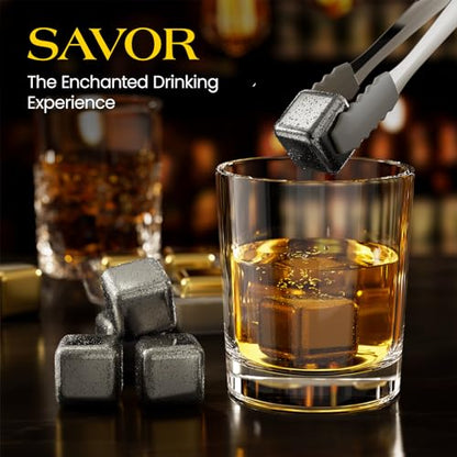 Kollea Whiskey Stones 8-Pack Stainless Steel Chilling Rocks Set, Silver | Food-Grade 304 Stainless Steel Cubes with -5℃ to -10℃ Freezing Point, No Dilution Chilling, Unique Gifts for Men, Dad - size: A - 8 PCS Silver