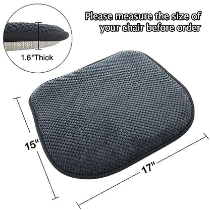 Grey Foam Seat Cushions Kitchen Chairs Pads for Dining Chairs Non Slip Office Seat Cushions Washable U Shaped Soft Thick Large Metal Wooden Chair Cushions,17" x 15" | Grey 17x15 U Shaped Washable Soft Thick Memory Foam Large Office Metal Wooden Outdoor Pa