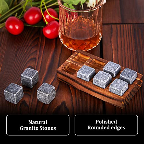 Whiskey Stones Gift Set - DIOXADOP Whiskey Glass Set Gifts for Men, 8 Granite Chilling Whisky Rocks, 2 Crystal Whisky Glasses - Best Gifts for Men Dad Husband Boyfriend Birthday Present - color: Whiskey Chilling Rocks Set