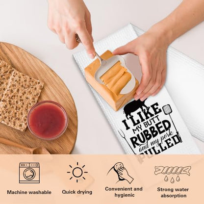 The Grillfather Kitchen Towels 2 Pack, BBQ Grilling Kitchen Towels Set for Men Women, Funny Birthday Home Warming Gifts for Men Husband Dad Boyfriend Friend, for Dad - color: The Grillfather