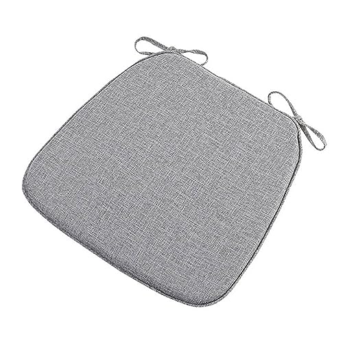 Chair Pads with Ties 18x17, Memory Foam Kitchen Chair Cushions with Ties 18 Inch, Non Slip Chair Pads for Dining Chairs Set of 2 4 6, Seat Cushions Covers Washable and Removable with Zipper - color: Light Grey, size: 1pcs