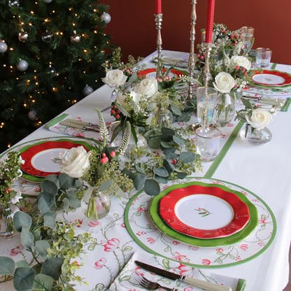 Beatriz Ball VIDA Holly 9" Salad Plate Set of 4 (Red and White) - style: VIDA Holly 9" Salad Plate Set of 4 (Red and White)
