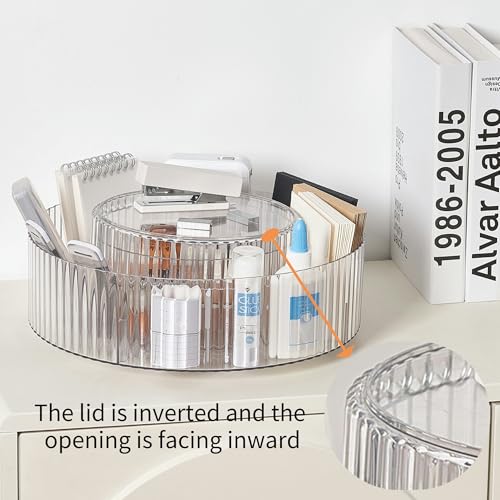 Plastic Lazy Susan Organizer,2 Tier Rotating Storage Turntable for Cabinet Clear Spice Rack,Makeup Spinning Organizer,Countertop Organizer for Kitchen,Pantry,Bathroom,Office - size: 11 Inch | 2 Tier