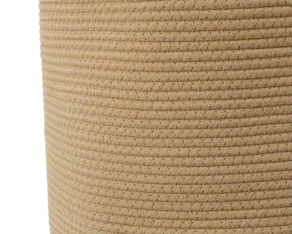 16"x20" Extra Large Cotton Rope Basket with Zipper Lid, Woven Laundry Hamper and Blanket Storage Basket, Round Clothes Bin for Living Room Bedroom, Beige - color: All Beige