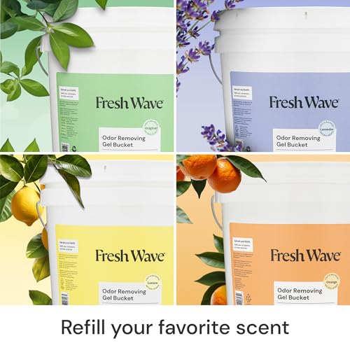 Fresh Wave Odor Eliminator Gel Bucket, 248 oz. Lemon Refill | EPA Safer Choice rated, No parabens or harsh chemicals, Refills up to 16 large gel jars, Pet-safe room deodorizer - size: 248 Fl Oz (Pack of 1)