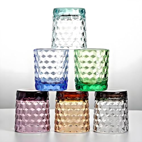 8 Oz Unbreakable Tritan Drinking Glasses Shatterproof Acrylic Glasses Drinkware BPA Free Hard Plastic Cups Reusable Kitchen Water Glasses Drinking Set of 6 (Blue) - color: Blue