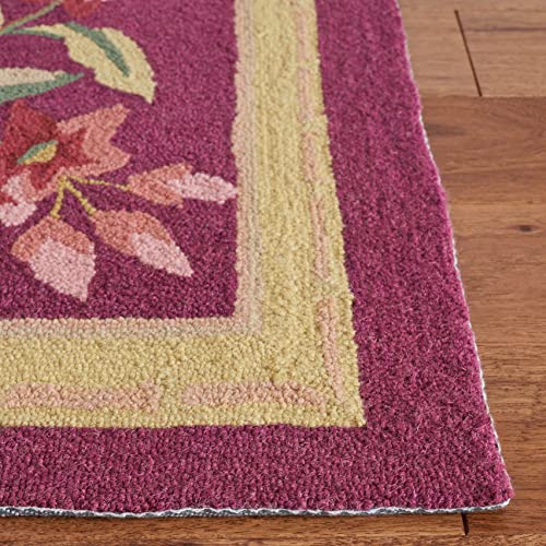 SAFAVIEH Chelsea Collection Accent Rug - 1'8" x 2'6", Burgundy, Hand-Hooked French Country Wool, Ideal for High Traffic Areas in Entryway, Living Room, Bedroom (HK210C) - color: Burgundy, size: 1'8" x 2'6" (Rectangular)