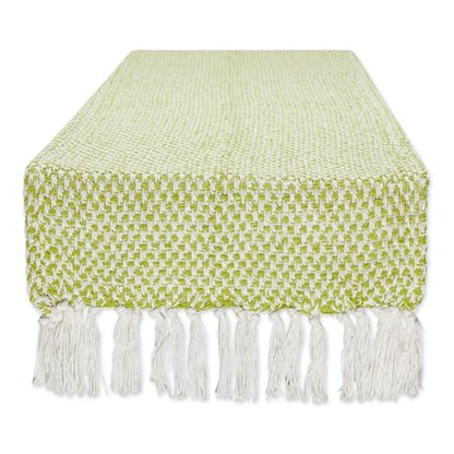 DII Woven Basics Collection 100% Cotton Knit Table Runner, 15x72, Avocado - color: Avocado, size: 15x72"